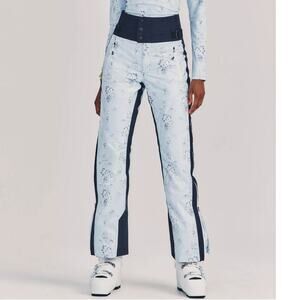 Bogner Fire + Ice X Loveshackfancy Lt.Blue Navy Floral Print Portia Ski Pants 10